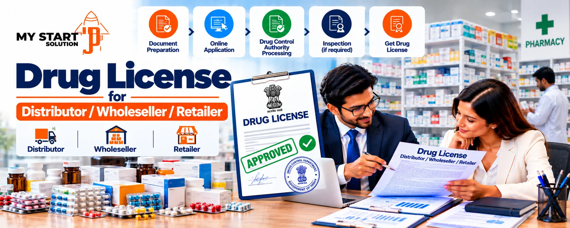 Drug License for Distributor/Wholeseller/Retailer